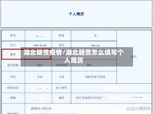 湖北籍贯疫情/湖北籍贯怎么填写个人简历